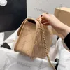 CC Bags Luxury Brand Shoulder 22K Womens Vinatge Messenger Top Hnadle Totes Rectangle Gold Metal Matelasse Chain Crossbody Shoulde Dbneh