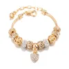 Populära kvinnor armband diy legering stor hål pärla armband guld europeisk pärla armband smycken kvinnor smycken mode tillbehör gåva grossist
