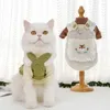 Trajes de gato camisas pequeno cão menina vestido fruta esquilo padrão saia camisa para animais de estimação roupas acessórios presente perfeito