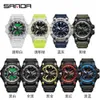 Sanda New Electronic Waterproof and Fashionable Trend 3179 Black Technology Multi Functional Shockproof Men's Watch