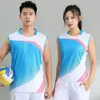 Kort ärmtryck Tennis Ping Pong Table Tennis Uniform Style Badminton T-shirt Men Women Match Training Sportswear 240306