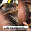 Syntetyczne peruky Podświetl perukę ludzkie włosy 13x6 HD koronkowe przednie ludzkie włosy peruki dla kobiet Blue Body Fala miodowa blondynka 13x4 Pełna koronkowa peruka czołowa 240328 240327