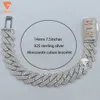 Finejewelry Bracelets White Gold Plated 925 Sterling Silver Bracelet Cuban Link Chain Moissanite Bracelet for Men and Women