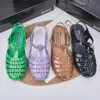 Sandals Summer 2023 New Melissas Women's Rome Sandals Fashion Ladies Flat Heel Jelly Shoes Adult Girls Casual Sandals