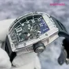 Elegance Watch RM Watch Elegant Watch RM010 Rear Diamond Mens Mechanical Watch 18K White Gold Material Hollow Dial
