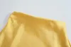 moda wysoka talia satynowa spódnice damskie vintage żółte plisowane streetwear koreańskie letnie letnie boho midi 210521