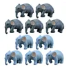 Decorações de jardim 10 pcs desenhos animados simulação elefante pequenos animais de plástico brinquedo mini encantos estátuas de pvc para decoração de casa