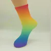 Chaussettes d'été pour femmes, imprimé coloré intéressant, unisexe, Harajuku, personnalisé arc-en-ciel, bas doux et confortables