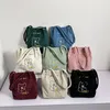 Shoulder Bags Women Corduroy Bear Pattern Ladies Casual Handbag Reusable Large Capacity Tote Female Shopping