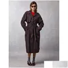 Damen-Trenchcoats, Herbst/Winter, neuer Mantel, leicht und dünn, glattes Material, Revers, lose Schnürung, mittellanger Windjacke, 1 x Drop-Lieferung, Otdoz