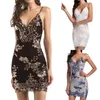 Casual Dresses Sexy V Neck Bodycon Dress For Women Summer Style Source Strap Backless Sequin Sleeveless Party Club Short