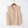 Vests 2022 New Cotton and Linen Chinese Style Retro Disc Large Size Men's M5XL Waistcoat Casual Vest