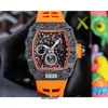 Luxuriöse mechanische Herrenuhr Richa Milles Rm50-03, vollautomatisches Uhrwerk, Saphirspiegel, Kautschukarmband, Schweizer Armbanduhren