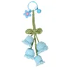 Keychains Handknited Orchid Bell Flower Pendant virkad handväska Charm Handgjorda bilnyckelringar Stickande hängande prydnad nyckelring