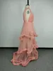 Sexy col en V maternité femmes robes de bal élégant enceinte volants robe de bal robe de soirée Premama Po Shoot Robes rose 240309