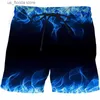 Mäns shorts Red Flame Graphic Board Shorts Men 3D Print Summer Beach Shorts Surfing Swimsuit Homme 2023 Fashion Swim Trunks Cool Ice Shorts Y240320