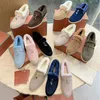 Santoni Suede Shearling Slip-On Loafers designer Women Men Flats Loafers Charms Walk Loafers 100% Real leather Luxury Suede natural rabbit fur casual shoes size 34-47