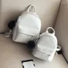 School Bags Women Mini Backpack White Small Black PU Leather For Teen Girls