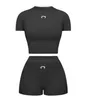 Survêtements pour femmes Fagadoer Black Fashion Y2K Style Punk Deux pièces Ensembles Femmes Imprimer Crop Top à manches courtes et Biker Shorts Tenues Femme