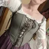 Camis floral impressão vintage espartilho rendas até buister topo medieval espartilho underbust ren faire colheita topo elagant tanque camisola