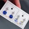Dangle Oorbellen 925 Zilveren Naald Waterdruppels Kristal Van Oostenrijkse Temperament Koreaanse Persoonlijkheid Wild Voor Vrouwen