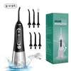 Oral Irrigators Oral Irrigator 5-Mode USB laddning Portabelt tandläkar Nunstycke 300 ml Vattentank Tandrädare 6 Nozles J240318