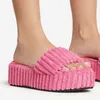 HBP Non-Brand Donna nuovo stile estivo di grandi dimensioni con suola spessa asciugamano pantofole di peluche pantofole da casa open-toe moda donna