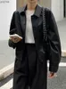 Couro feminino falso couro inverno preto recortado jaqueta de couro feminino 2022 outono coreano high street biker jaqueta feminina vintage outerwear fino plutônio chique topsl2403
