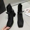 HBP icke-märke Square Toe Suede Fashion Back dragkedja High Heel Boots Womens Chunky Boots Wholesale Western Cowboy Boots