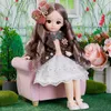 30cm 1/6 Bjd Doll Joint Moveable Body Dress Up 3D Eyes Fashion Anime Animation Childrens Birthday Gift Princess Girl Toys 240304