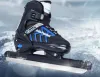 Shoes Warm Thicken Figure Skating Ice Skates Shoes with Ice Blade Adult Kids Children Professional Thermal PVC Waterproof Black