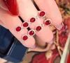 Natural Ruby Earring 925 Sterling Silver Girl Luxury Eardrop Support Test Chinese Style Fine Jewelry 240311