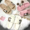 HBP Non-Brand Cow Thick Fluffy Fur Slippers New Women Winter House Warm Furry Slippers Women Flip Flops Home Slides Flat Indoor Shoes