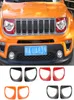 ABS Front Headlight Lamp Cover Headlight Circle Lampshade Dekorativa tillbehör för Jeep Renegade 2019 Up Car Exterior Accessorie1234576