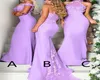 3D Hand Made Flowers Lilac Bridesmaid Dresses Long Mermaid Halter Top Wedding Guest Dress Party Dress Maid Of Honor Gowns Custom M6630730