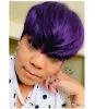 Wigs BeiSDWig Short Synthetic Wigs for Women Natural Purple Wig Heat Resistant Synthetic Hair Cosplay Bang Wig