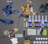 test Complete Tattoo Machine Kit Set 2 Coils Guns 6 Colors Black Pigment Sets Power Tattoo Beginner Grips Kits Permanent Makeup5653588