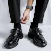 Shoes New Trending Brogues Classic Men Dress Shoes Men Oxfords Patent Leather Shoes Lace Up Formal Black Leather Wedding Party Shoes