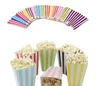 120PCS Koła falowe Wzory składane cukierki pudełka popcornu urodziny ślub ślub Candysanck Favor Torby