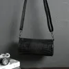 Çanta xiao.p erkekler tek omuz mesleği çantaları yüksek kaliteli pu deri crossbody moda iş timsahı desen küçük