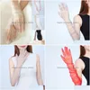 Gants de mariée 70cm Femmes Tra Thin Tle Coude Longue Robe de mariée de mariage Couleur unie Sheer Transparent Sunsn Vintage Drop Livraison Partie Dhii5