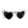 Sunglasses Wedding Party Pearl Frame For Bride Adult Carnivals Taking Po Glasses Seaside Heart T8NB