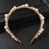 Tiaras brudhår smycken pärlor spetsar huvudstycken krona guld pannband tiaras för brud kvinnor huvudbonad party bröllop tillbehör y240320
