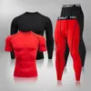 Onderbroeken Gym Strakke trainingskleding Workout Jogging Sportset Fitness Heren Compressie Thermisch ondergoed Topbroek Sportkleding 24319