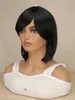 Synthetic Wigs Cosplay Wigs Short Bob Striaight Women Girls Wigs Natrual Black Light Brown Dark Brown Heat Resistant Synthetic Hair Wigs 240328 240327
