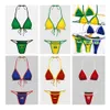 Jamaica Canadá Alemanha Estados Unidos Brasil Bandeira Comparação Split Bikini Set Womens Swimwear Patch Work Swimwear Spicy Girl Set Beach Suit 240319