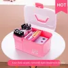 Kit Ny S/L Manicure Tool Box Portable Desktop Storage Box Plast Sciaves Makeup Storage Box Jewel Polish Pen Container