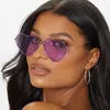 선글라스 심장 모양의 선글라스 금속 여성 브랜드 디자이너 패션 림리스 러브 선명한 바다 렌즈 태양 안경 Oculos UV400L2403