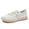 Chaussures décontractées femmes baskets vulcaniser en cuir blanc marche course été plate-forme chaussures plates femme Sport Shoesfy77