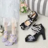 Buty 2022 Nowe wiosenne buty dla kobiet w rozmiarze 2226,5 cm długość perłowa Perl Bak Block Krzyż Cute Lolita Banquet Buty